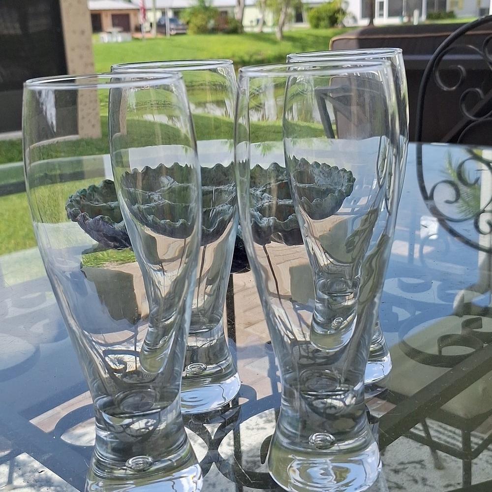Block Crystal Karlstadt Tall Pilsner beer glasses Set of 4